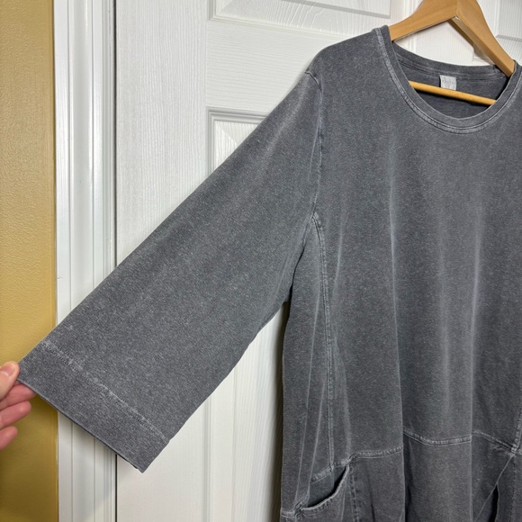 POETRY Tunic Top Gray Womens 18 Hemp Organic Cotton Acid Wash Lagom Lagenlook - Picture 4 of 12